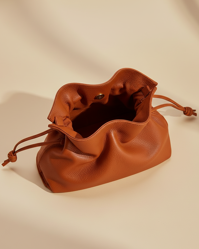 Borsa arancione scuro vista 3