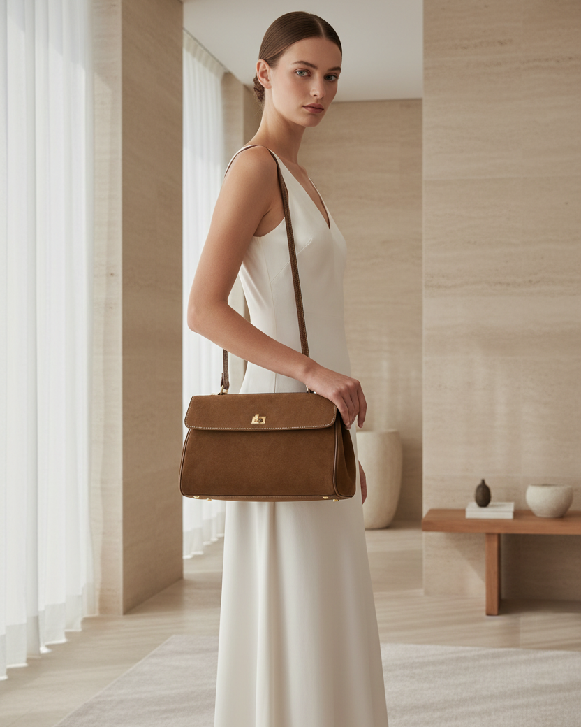 Borsa Priscilla Cioccolato indossata