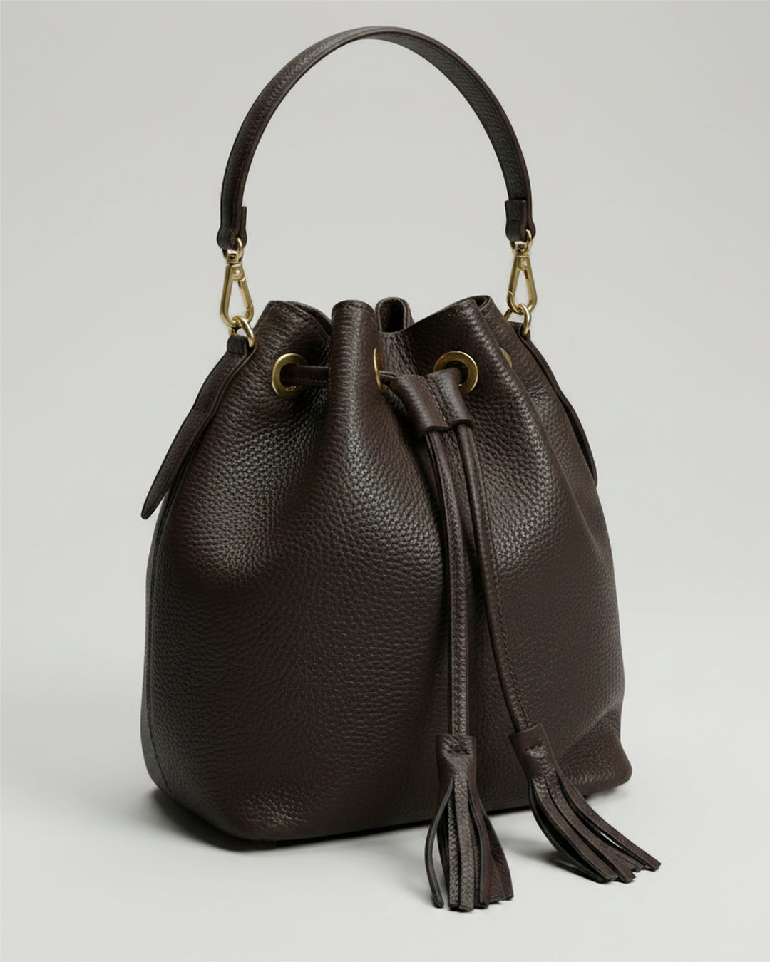 LINDA bucket bag Dark brown