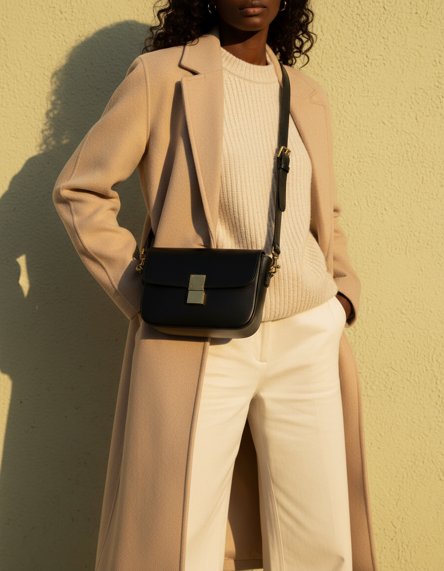 Modella con borsa CECILIA nera - borsa più visibile