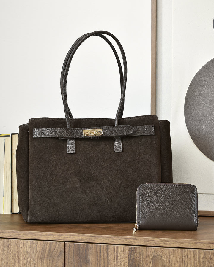 SET Matilda Suede Testa di moro + Zip S Testa di moro