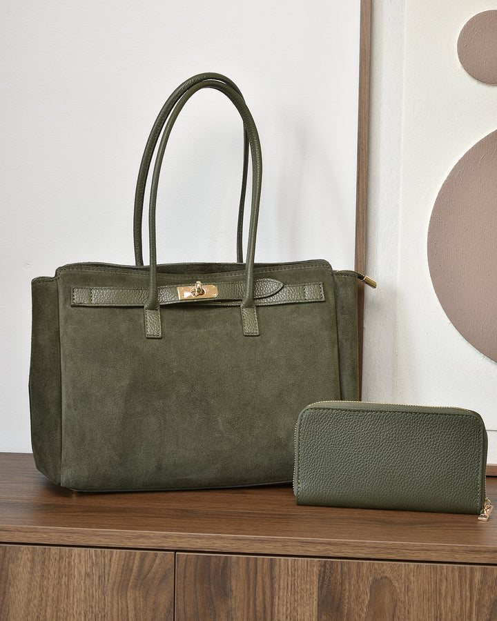 SET Matilda suede Verde + Zip L Verde